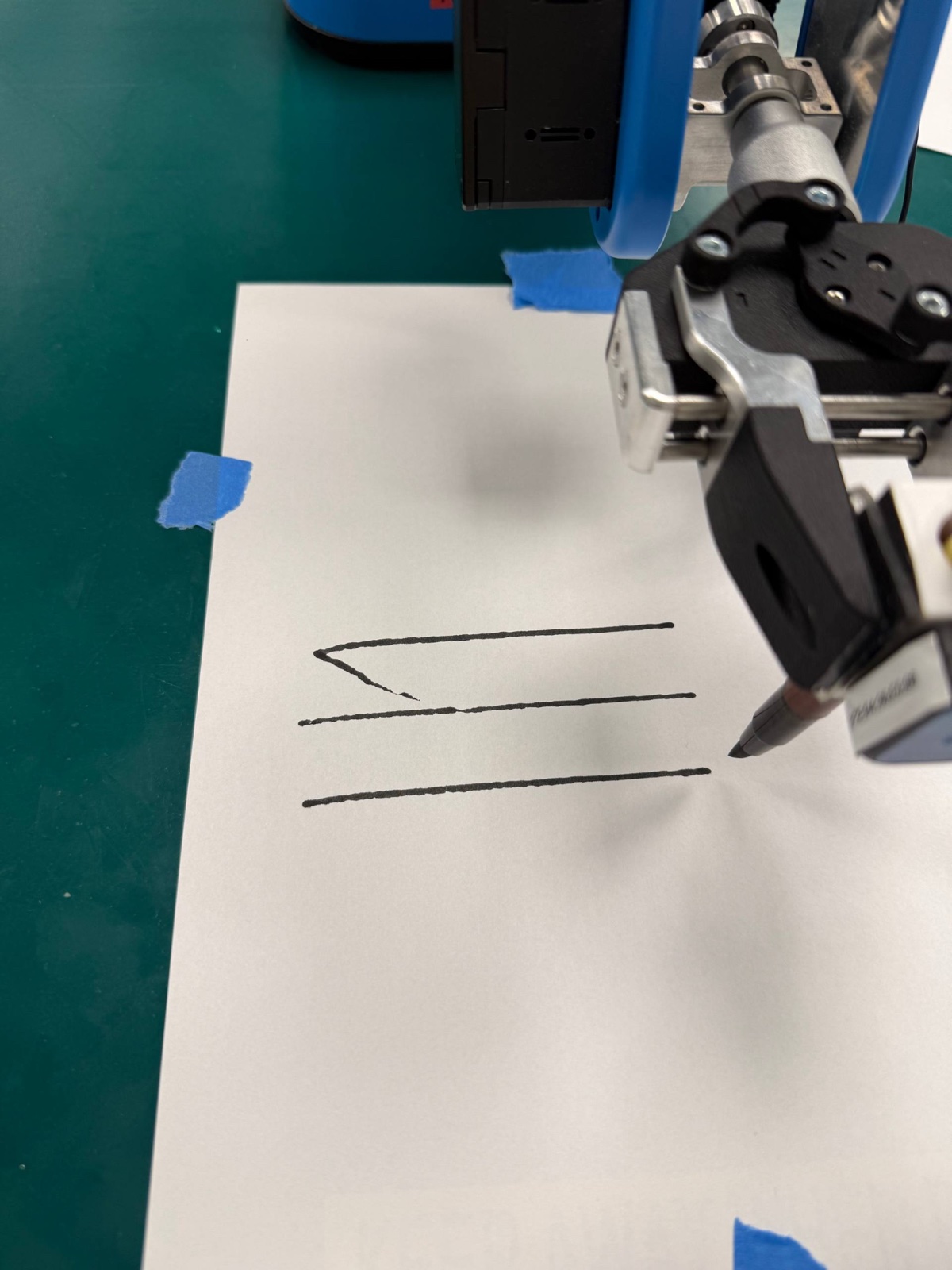 Three parallel lines drawn at 20% speed